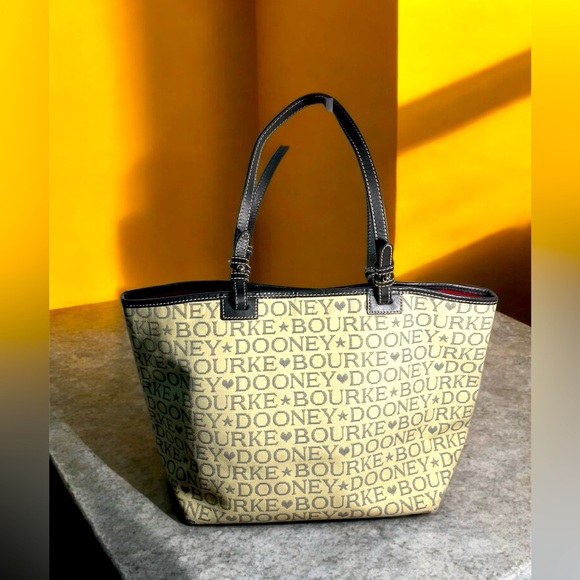Dooney & Bourke logo embossed signature grey and whiteTote shoulder Bag